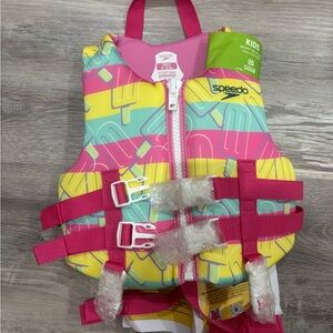 Speedo Pink and Yellow Child Life Jacket